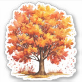 Vallende bladeren Herfst Tree Sticker (Voorkant)