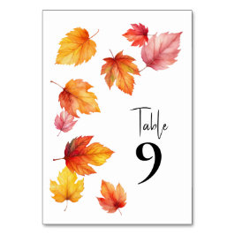 Vallende bladeren Herfst Trouwtafel nummers, Kaart