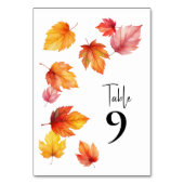 Vallende bladeren Herfst Trouwtafel nummers, Kaart (Voorkant)
