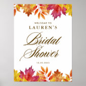 Vallende bladeren Herfst Vrijgezellenfeest welkom Poster (Voorkant)