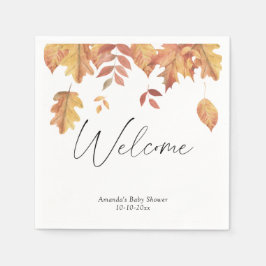 Vallende bladeren herfst welkomst baby shower servet