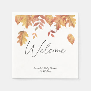 Vallende bladeren herfst welkomst baby shower servet