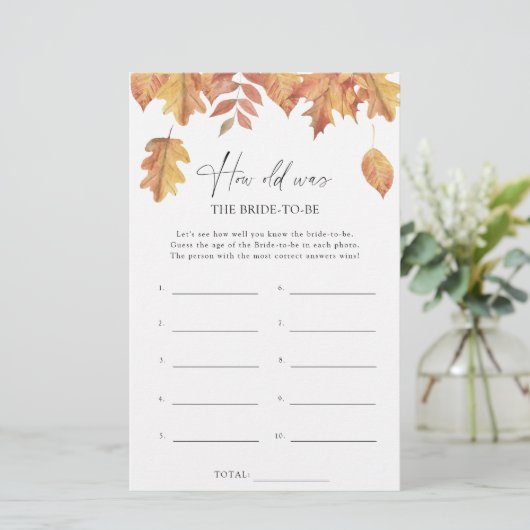 Vallende bladeren - Hoe oud was de bruid om te spe (Staand voorkant)