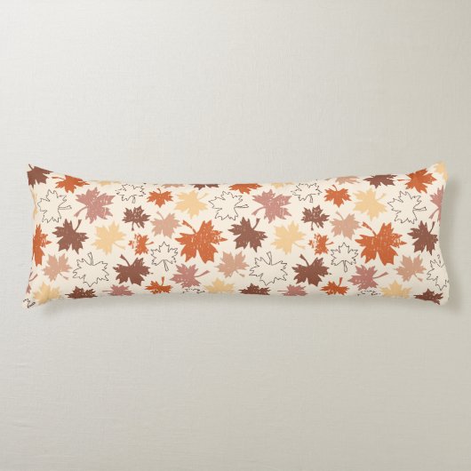 Vallende bladeren in natuurlijke aarde herfst ontw lichaamskussen (Voorkant)