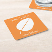 Vallende bladeren in Onderzetter van Oranje papier (Schuin)