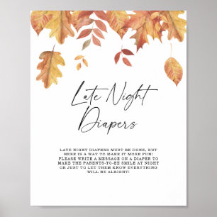 Vallende bladeren Late nacht luiers spel Poster