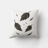 Vallende bladeren – Minimalistische Natuur op inkt Kussen (Achterkant)