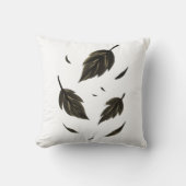 Vallende bladeren – Minimalistische Natuur op inkt Kussen (Voorkant)