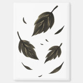 Vallende bladeren – Minimalistische Natuur op inkt Magneet (Voorkant)