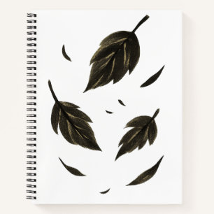 Vallende bladeren – Minimalistische Natuur op inkt Notitieboek