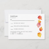 Vallende bladeren moderne herfst bruiloft reactie, RSVP kaartje (Voorkant)