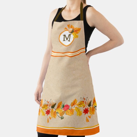 Vallende bladeren, monogram schort (Insitu)