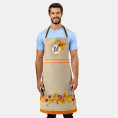 Vallende bladeren, monogram schort (Gedragen)