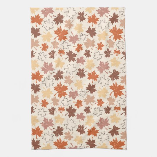 Vallende bladeren, natuurlijke aardherfst Thanksgi Theedoek (Verticaal)