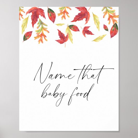 Vallende bladeren - noem dat baby voedsel poster (Voorkant)