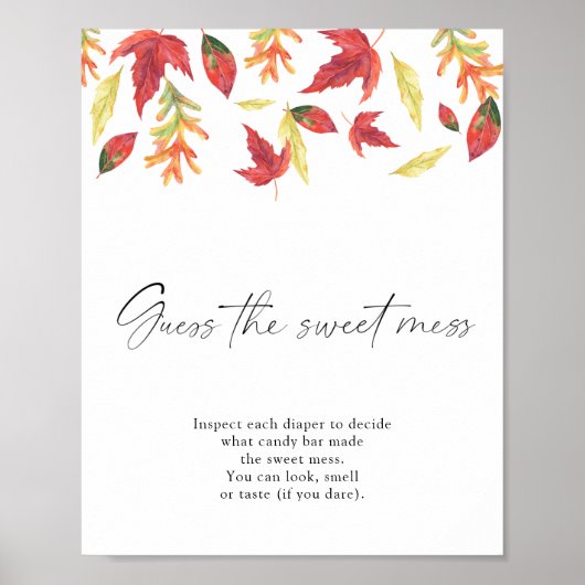 Vallende bladeren - raad de zoete puinhoop poster (Voorkant)