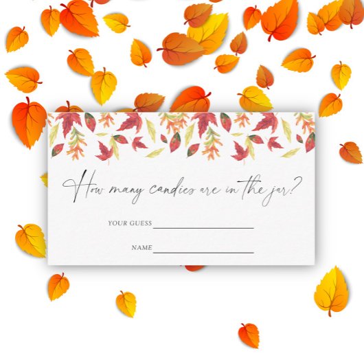 Vallende bladeren - Raad hoeveel snoepjes spel Informatiekaartje