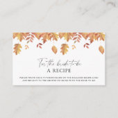 Vallende bladeren - Recept voor de bruid te zijn Informatiekaartje (Voorkant)