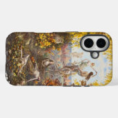 Vallende bladeren Retro iPhone Case (Achterkant (horizontaal))