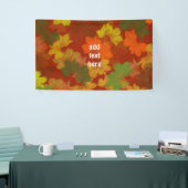 Vallende bladeren - rode achtergrond spandoek (Beurs)