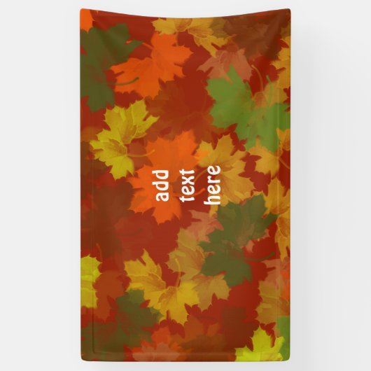 Vallende bladeren - rode achtergrond spandoek (Verticaal)