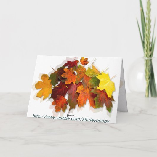 Vallende bladeren - Thanksgiving Dag Kaart (Achterkant)