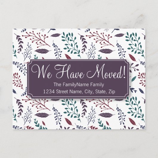 Vallende bladeren Verandering van adres Aankondigingskaart (Voorkant)