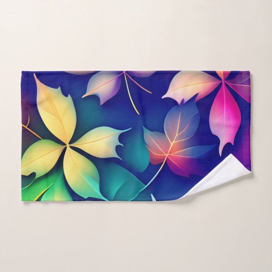 Vallende bladeren Violet Gradient Rainbow Patroon Bad Handdoek (Handdoek)