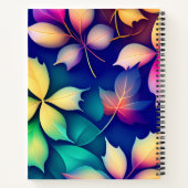 Vallende bladeren Violet Gradient Rainbow Patroon Notitieboek (Achterkant)