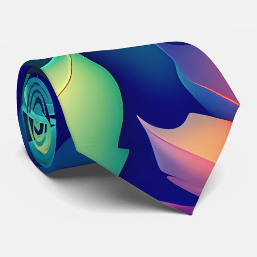 Vallende bladeren Violet Gradient Rainbow Patroon Stropdas (Opgerold)