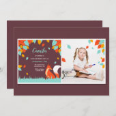 Vallende Bladeren Vos Foto Kaart (Voorkant / Achterkant)