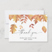 Vallende bladeren vrijgezellenfeest dank u kaart (Voorkant)