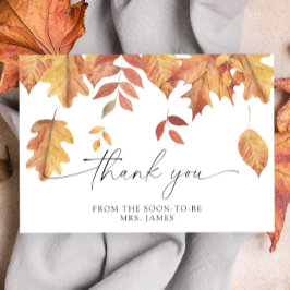 Vallende bladeren vrijgezellenfeest dank u kaart