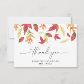 Vallende bladeren vrijgezellenfeest dank u kaart (Voorkant)