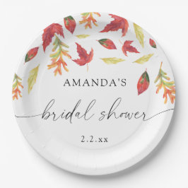 Vallende bladeren vrijgezellenfeest papieren bordje