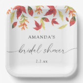 Vallende bladeren vrijgezellenfeest papieren bordje (Voorkant)