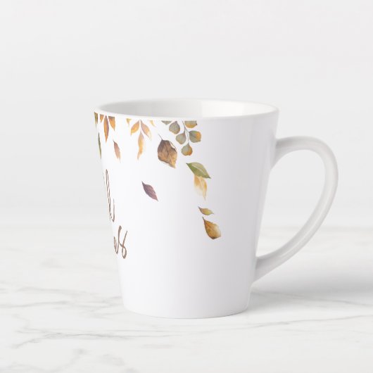 Vallende bladeren Waterverf Herfst vibes Latte Mok (Rechts)
