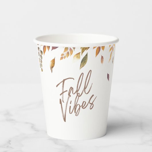 Vallende bladeren Waterverf Herfst vibes Papieren Bekers (Achterkant)