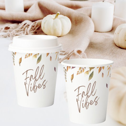 Vallende bladeren Waterverf Herfst vibes Papieren Bekers