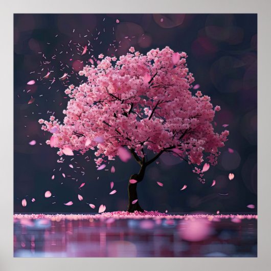 Vallende bloemblaadjes van de kersenbloesem poster (Voorkant)