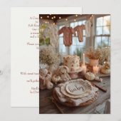 Vallende Bloemen Herfst Baby Sprinkle, Stoffig Roo Kaart (Voorkant / Achterkant)