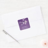 Vallende bloemen Paarse ombre Vrijgezellenfeest Vierkante Sticker (Envelop)