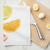 Vallende citrusschijfjes theedoek (Quarter Fold)