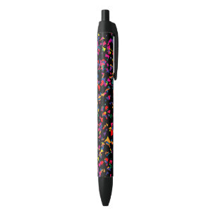 Vallende Confetti Kleurrijk Leuk Patroon Zwarte Inkt Pen