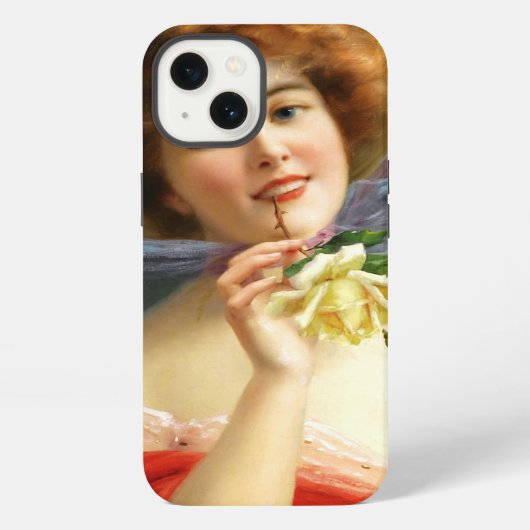 Vallende dame in het rood iPhone hoesje (Achterkant)