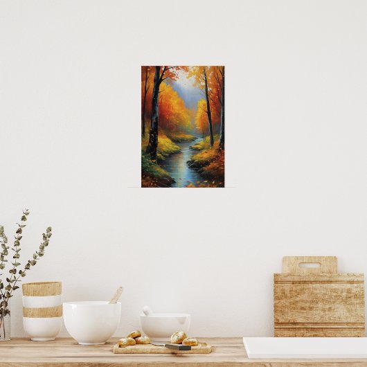 Vallende elegantie, herfstbladeren poster (Keuken)