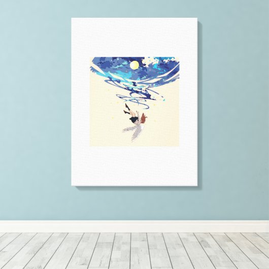 Vallende engel canvas kunst (Insitu (Houten vloer))