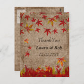 vallende esdoornbladeren ThankYou Kaarten (Voorkant / Achterkant)