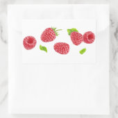 Vallende frambozen rechthoekige sticker (Tas)