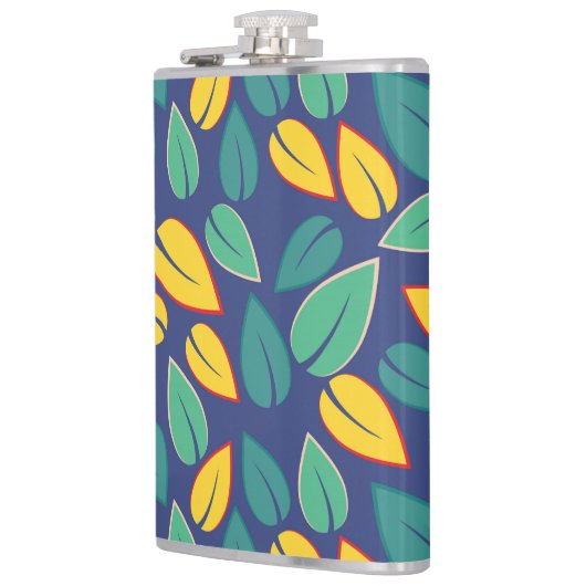 Vallende Groene en Gele bladeren Patroon Heupfles (Links)